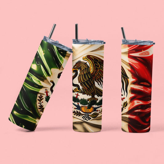 Reusable Traditional Mexican Heritage Peace Water Bottles - Portable On-the-Go Travel Tumblers for Kitchenware, Drinkware Use