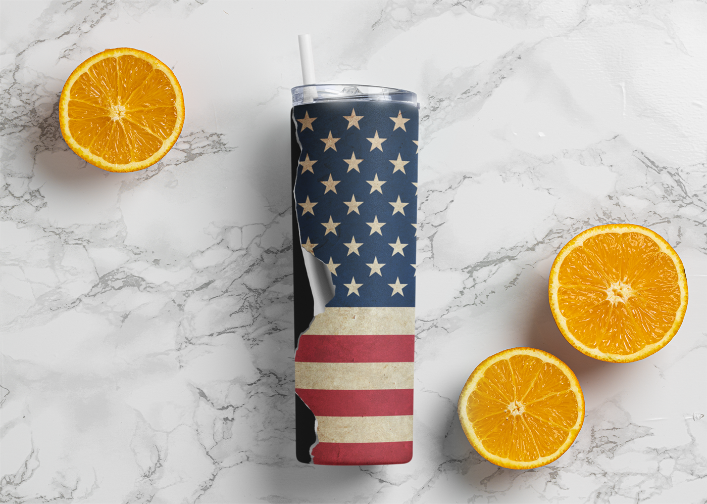 Daddy • The Man • The Myth • The Legend – American Flag 20oz Skinny Tumbler