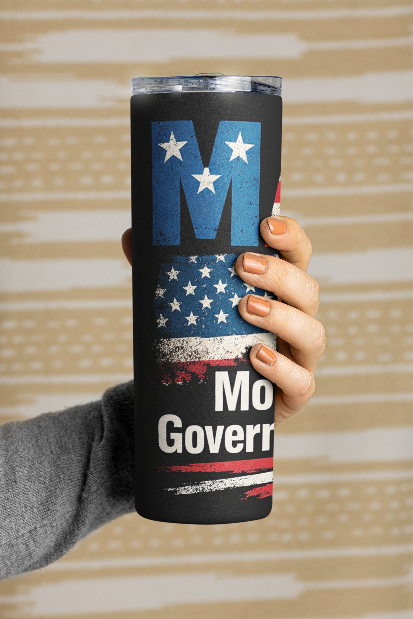 20oz Portable Skinny Printed MAGA Parody Stainless Steel Insulated Tumbler, Reusable Glossy Water Bottle with Lid and Straw, Funny Political Gift - "Morons Are Governing America"
