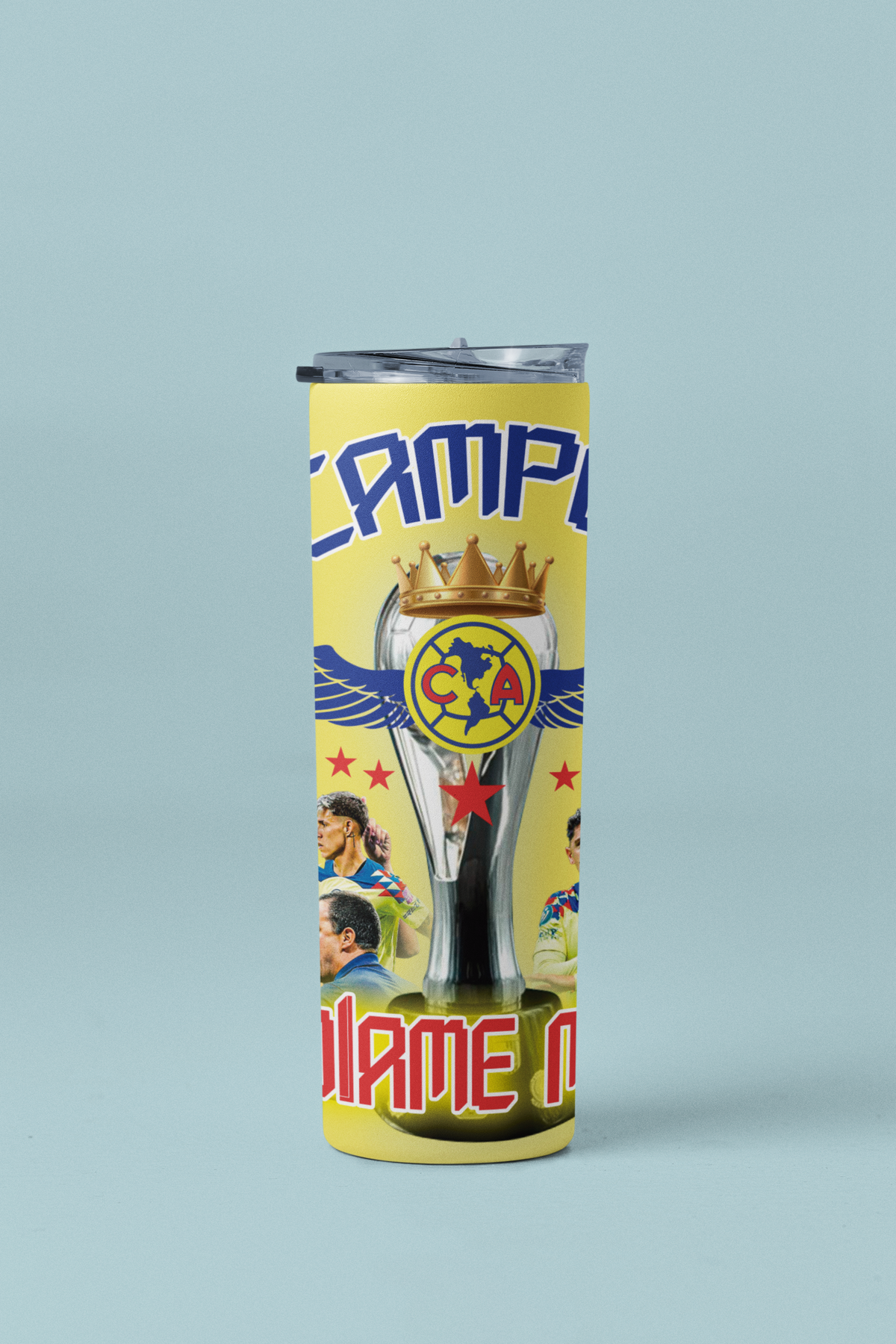 Bicampeon Club America 20oz Skinny Tumbler - Yellow Championship Fan Tumbler