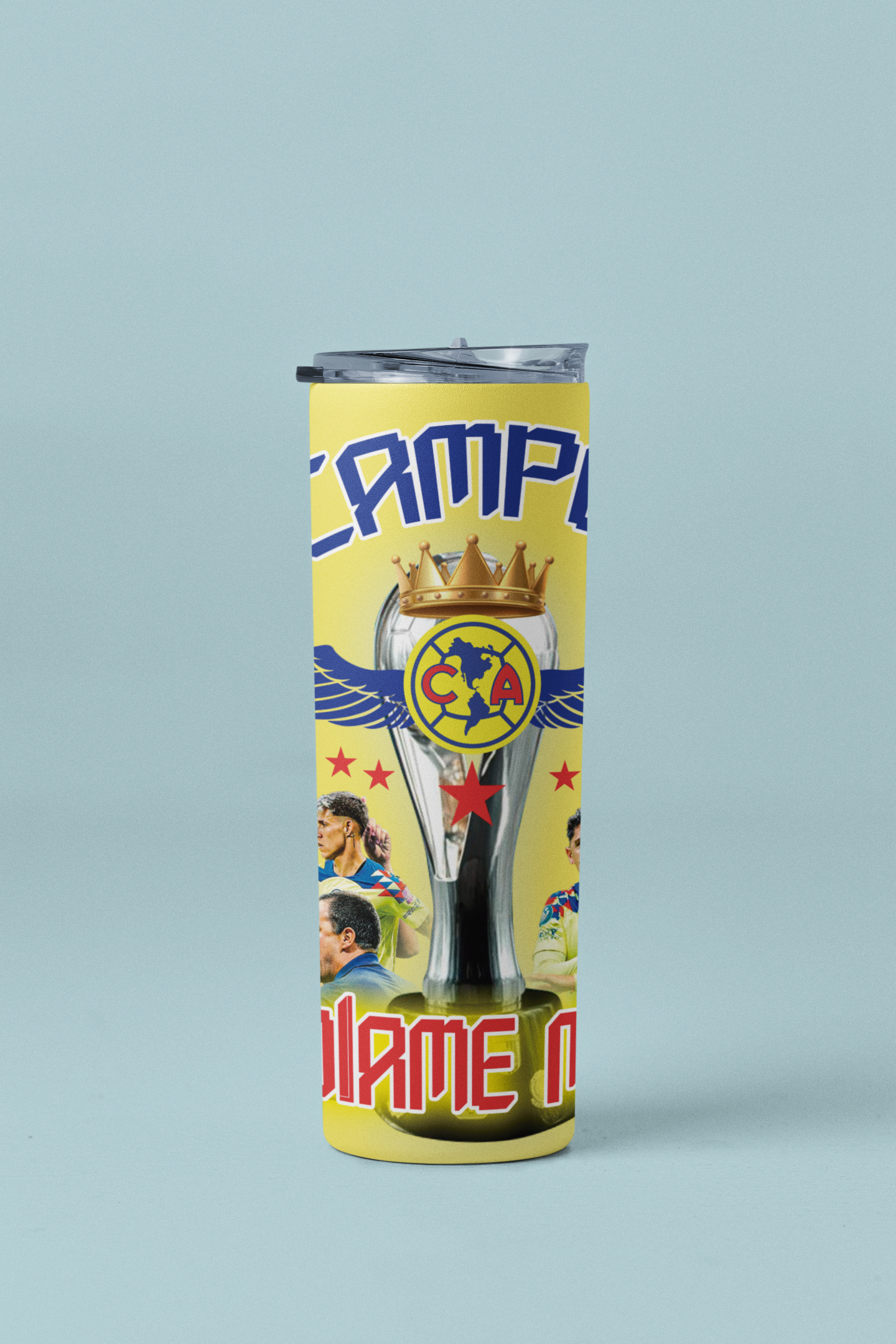 Bicampeon Club America 20oz Skinny Tumbler - Yellow Championship Fan Tumbler
