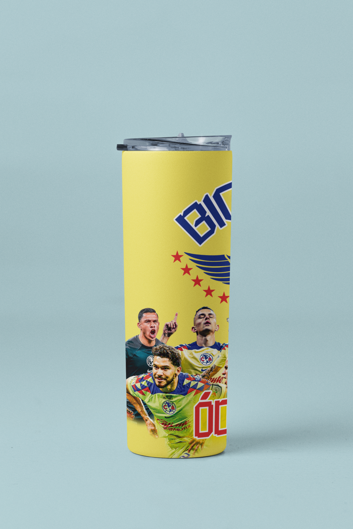 Bicampeon Club America 20oz Skinny Tumbler - Yellow Championship Fan Tumbler