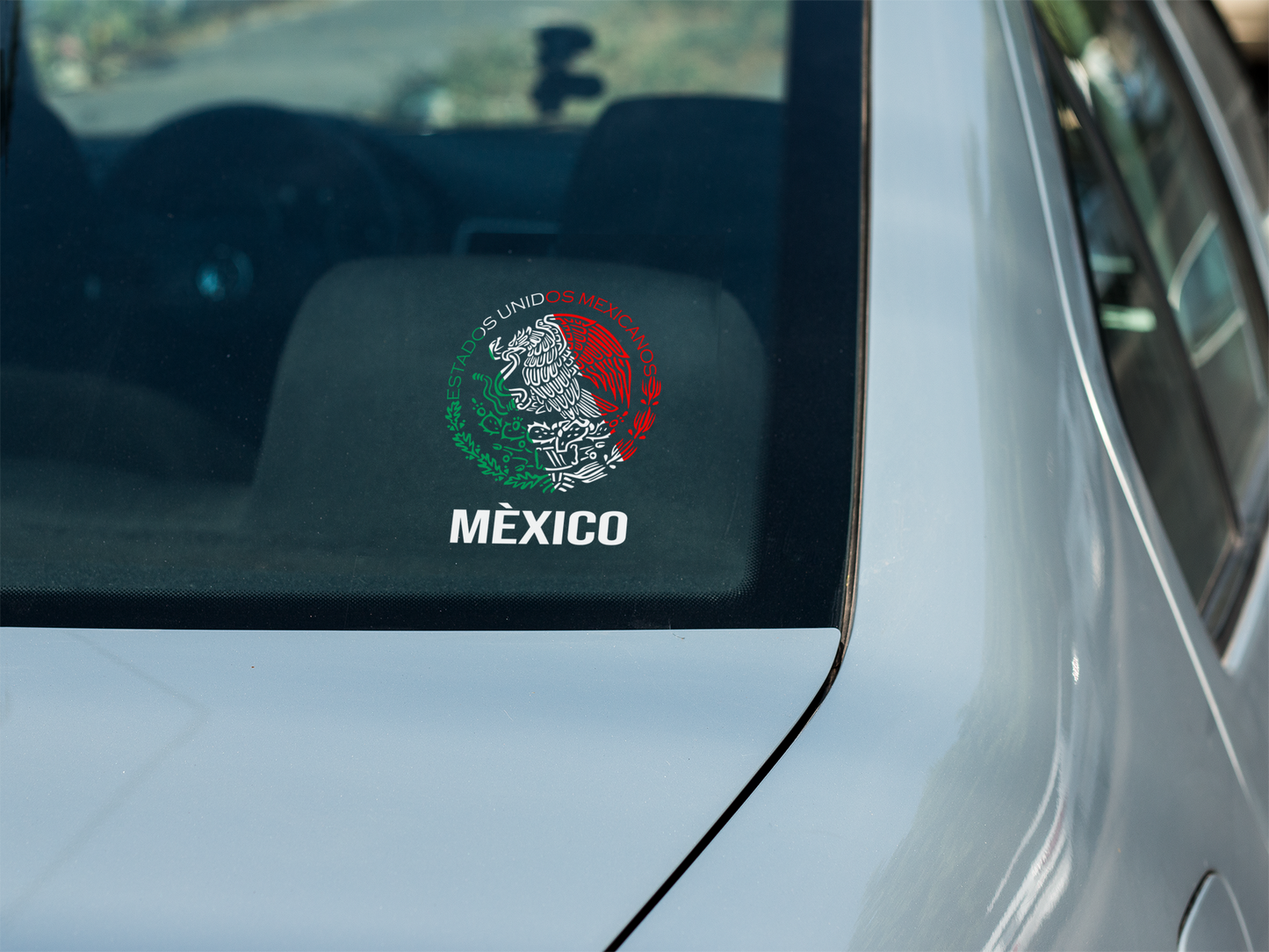 Mexico Tri-Color Permanent Car Decal, 1-2 Pack.
