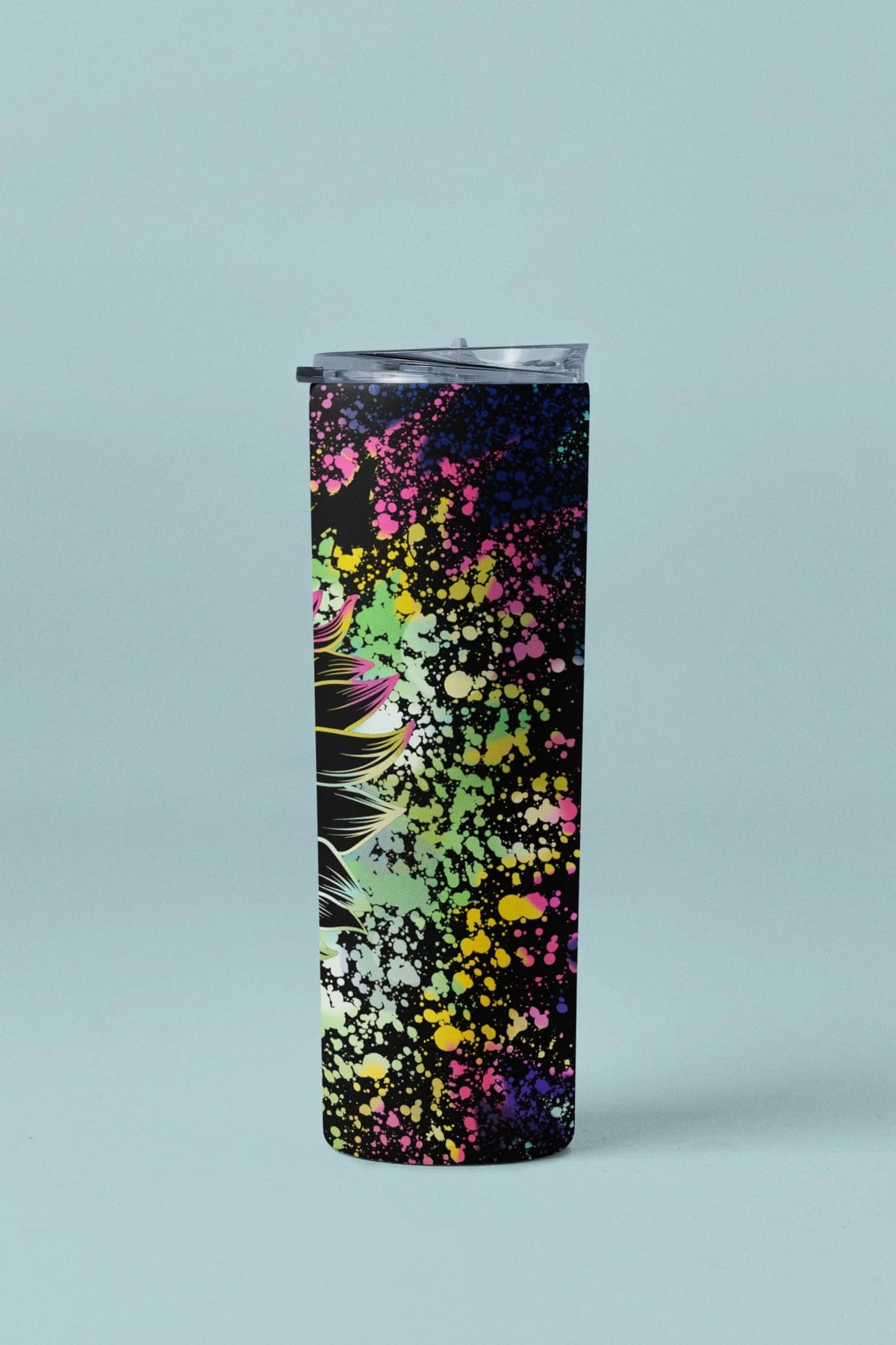Vaso Térmico Delgado de 20oz con Salpicadura de Girasol Colorida