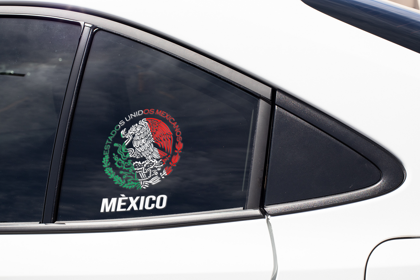 Mexico Tri-Color Permanent Car Decal, 1-2 Pack.